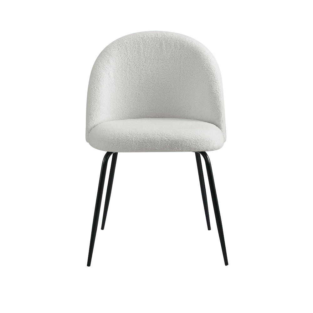 Marlook Dining Chairs Set of 2 Sherpa Boucle White