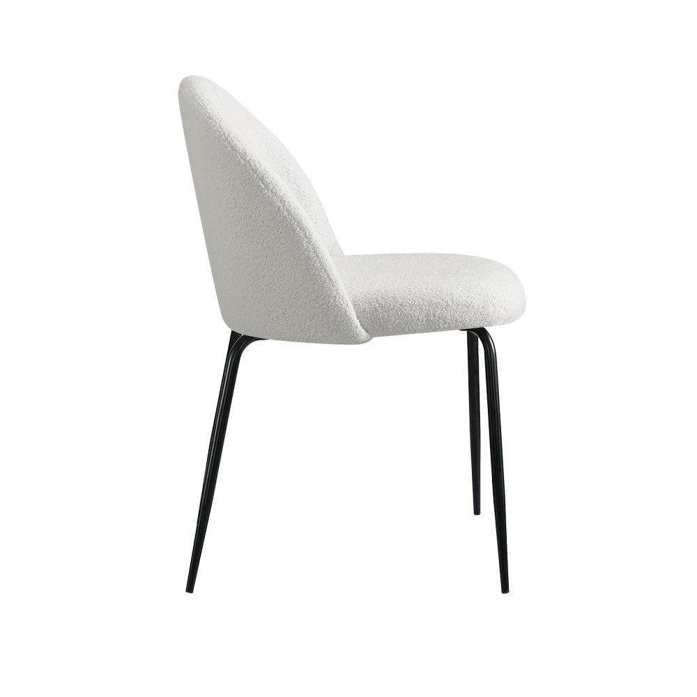 Marlook Dining Chairs Set of 2 Sherpa Boucle White