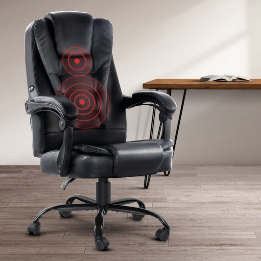 Marlook 2 Point Massage Office Chair PU Leather Black