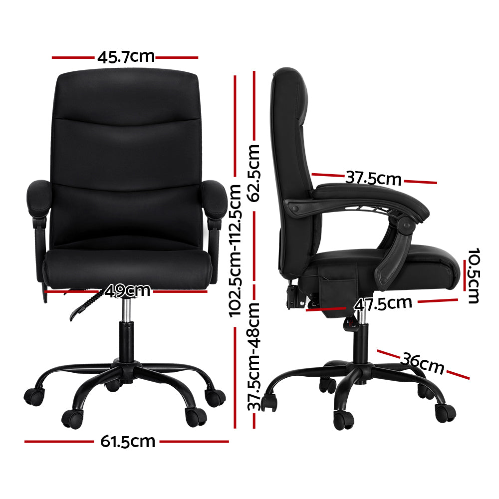 Marlook 2 Point Massage Office Chair PU Leather Black