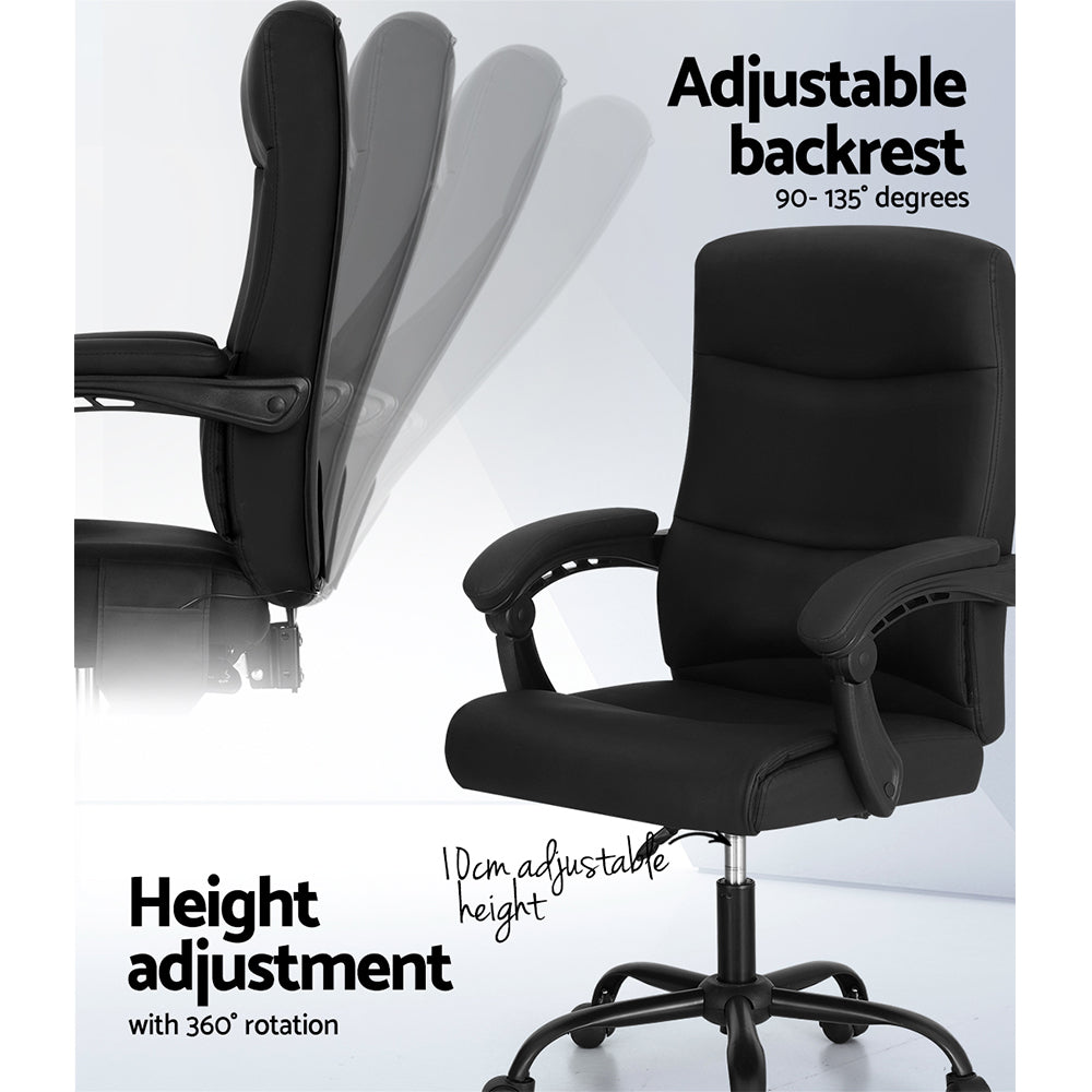 Marlook 2 Point Massage Office Chair PU Leather Black