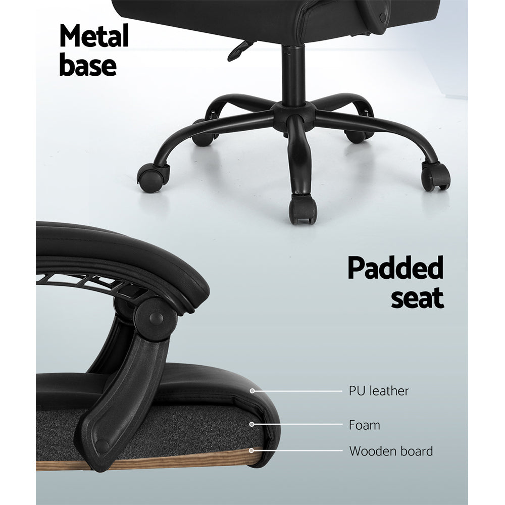 Marlook 2 Point Massage Office Chair PU Leather Black