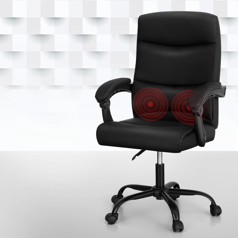 Marlook 2 Point Massage Office Chair PU Leather Black