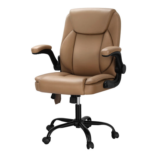 Marlook 2 Point Massage Office Chair Leather Mid Back Espresso