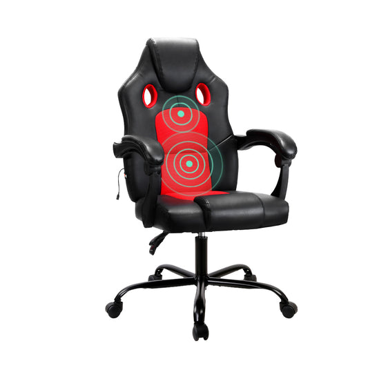 Marlook 2 Point Massage Gaming Office Chair PU Leather Red
