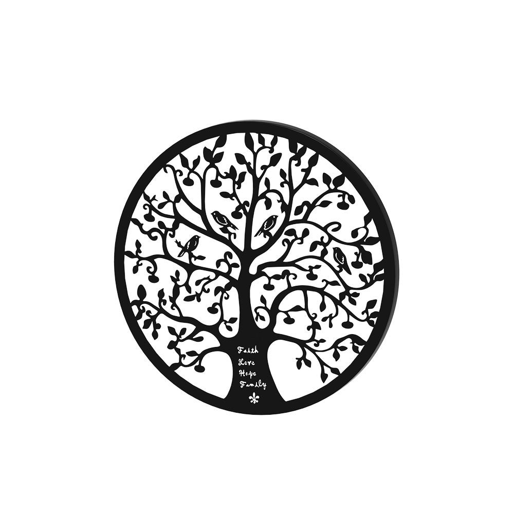 Marlook Metal Wall Art Hanging Sculpture Home Decor Leaf Tree of Life Round Frame