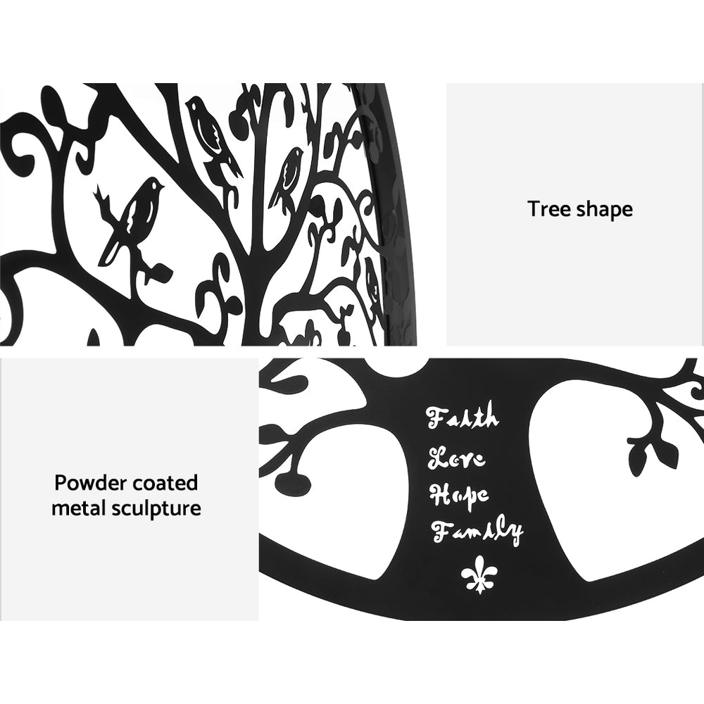 Marlook Metal Wall Art Hanging Sculpture Home Decor Leaf Tree of Life Round Frame