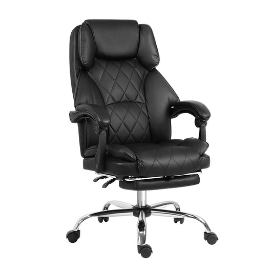 Marlook Executive Office Chair Leather Footrest Black