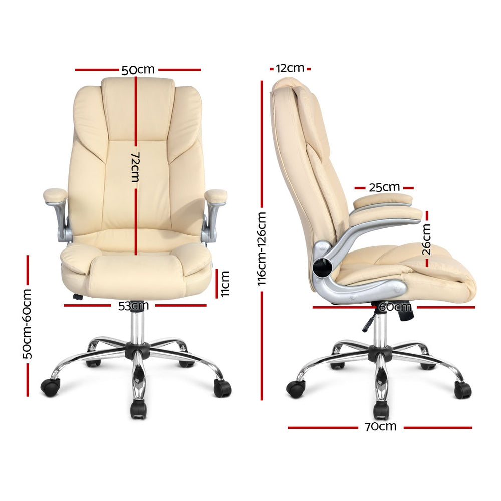 Marlook Executive Office Chair Leather Tilt Beige