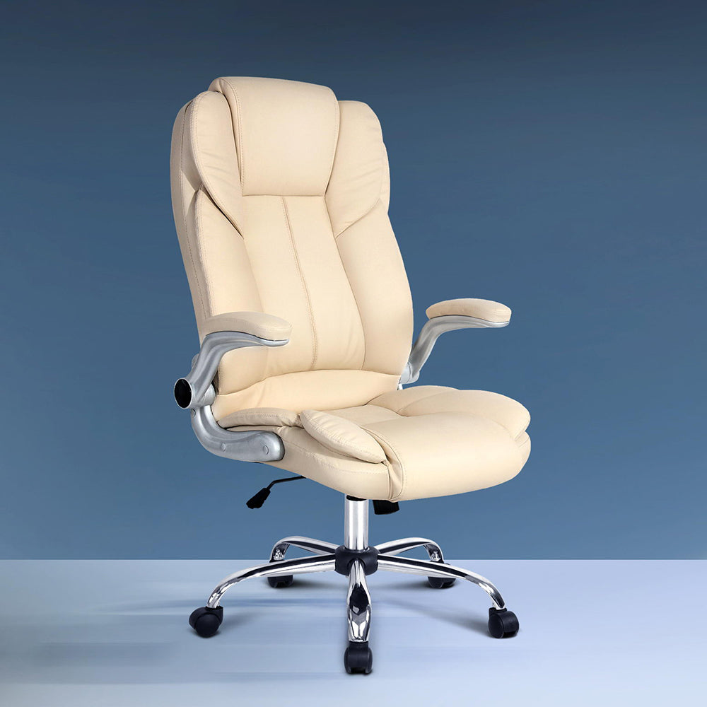 Marlook Executive Office Chair Leather Tilt Beige