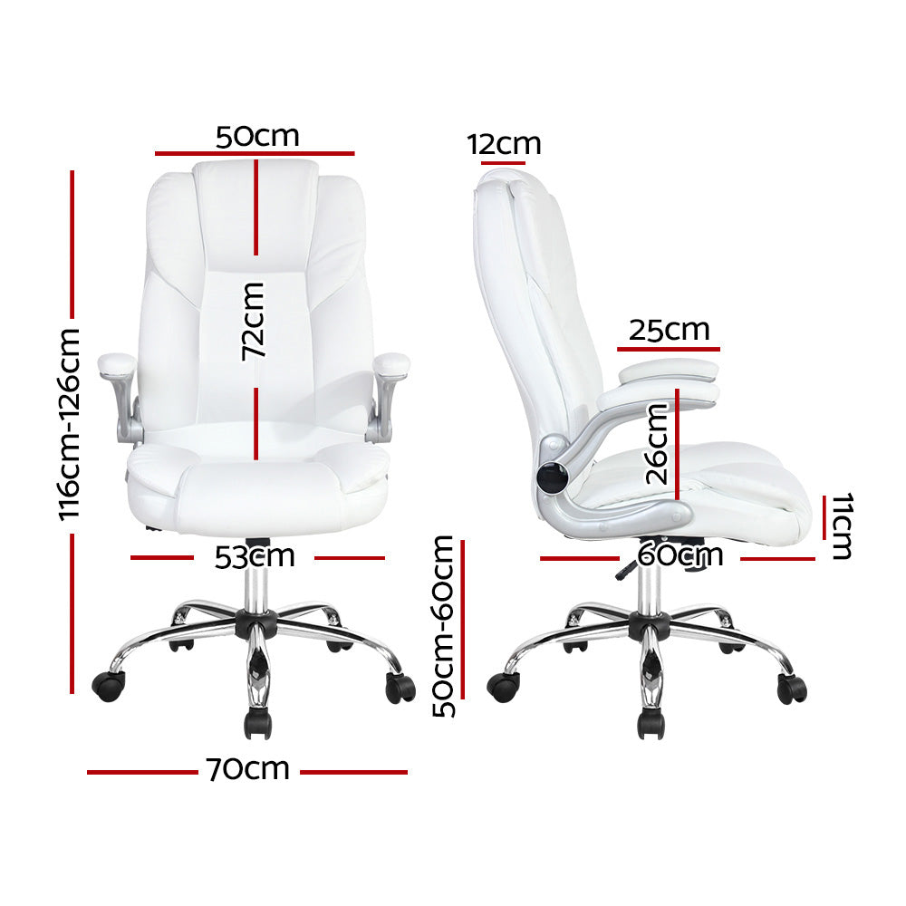 Marlook Executive Office Chair Leather Tilt White