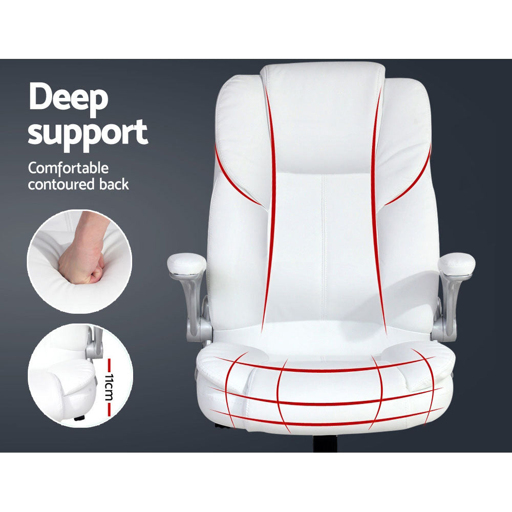 Marlook Executive Office Chair Leather Tilt White