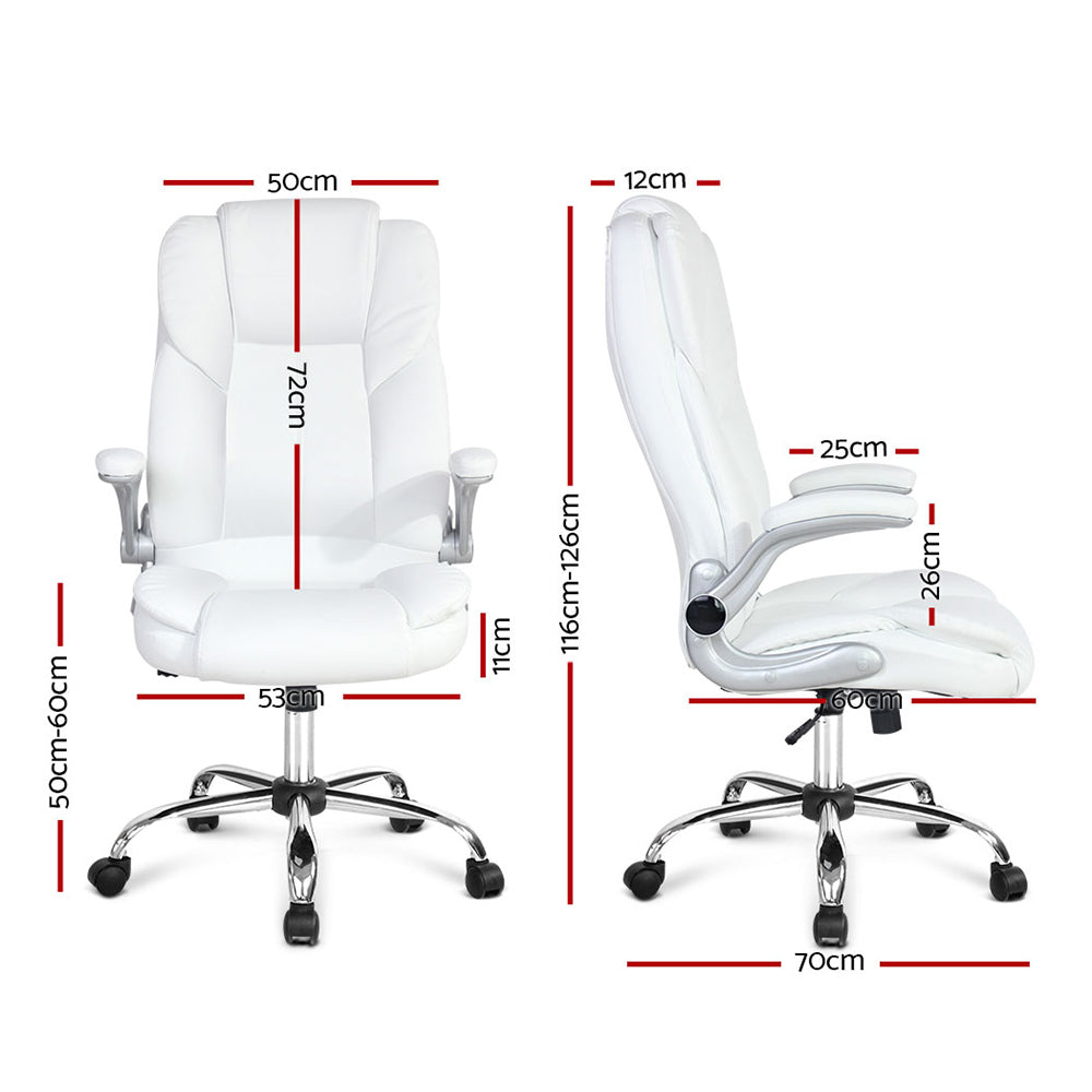 Marlook Executive Office Chair Leather Tilt White