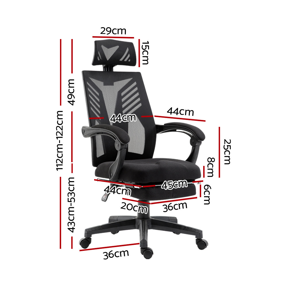 Marlook Mesh Office Chair Recliner Black
