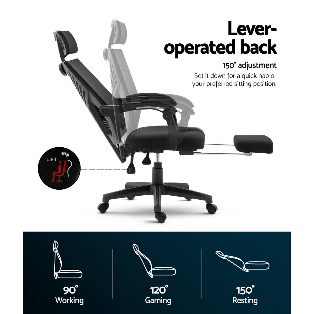 Marlook Mesh Office Chair Recliner Black