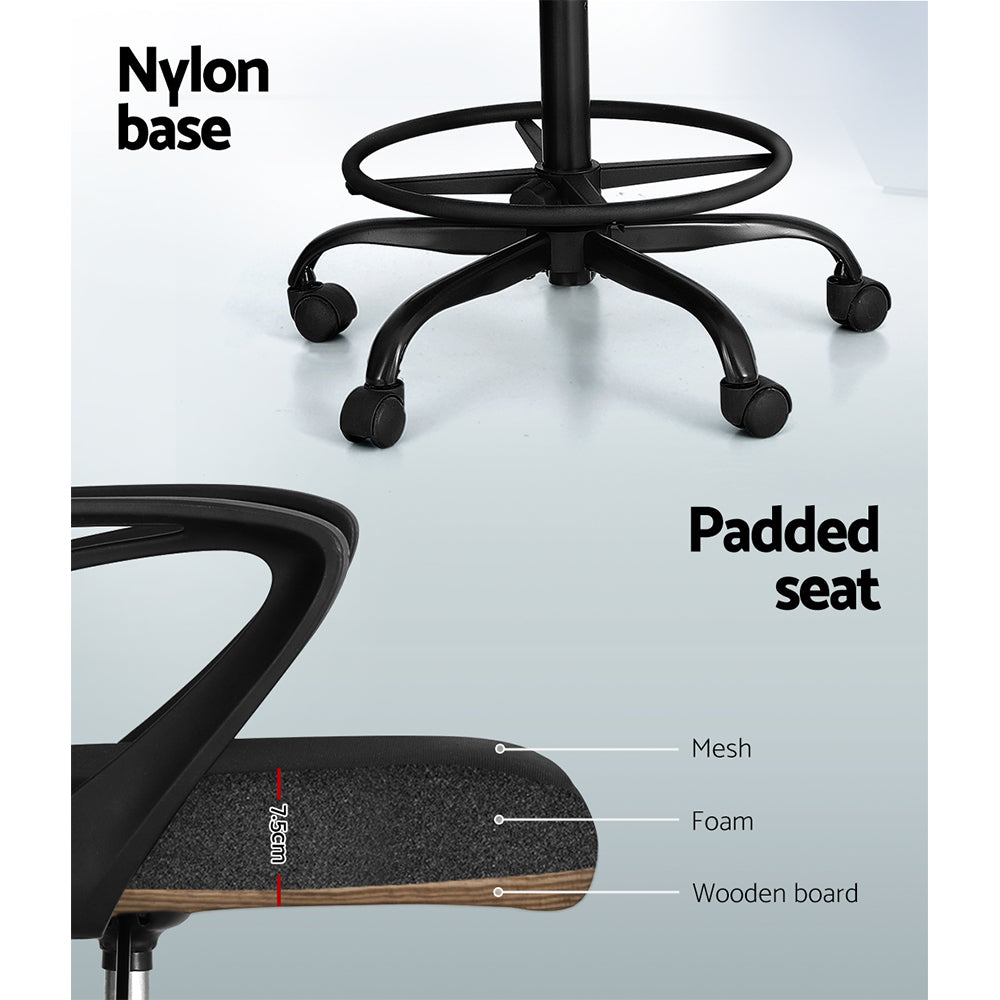 Marlook Office Chair Drafting Stool Computer Standing Desk Mesh Chairs Black