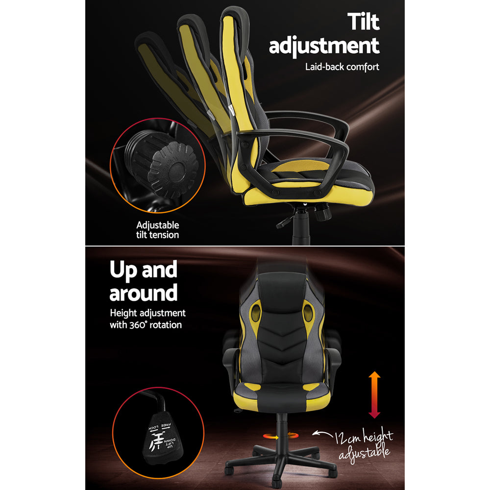Marlook Gaming Office Chair Computer Executive Racing Chairs High Back Yellow