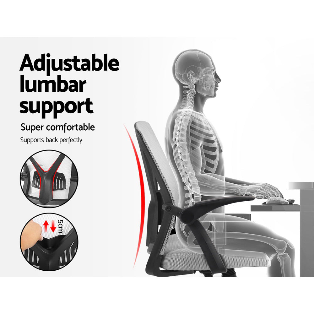 Marlook Mesh Office Chair Mid Back Grey