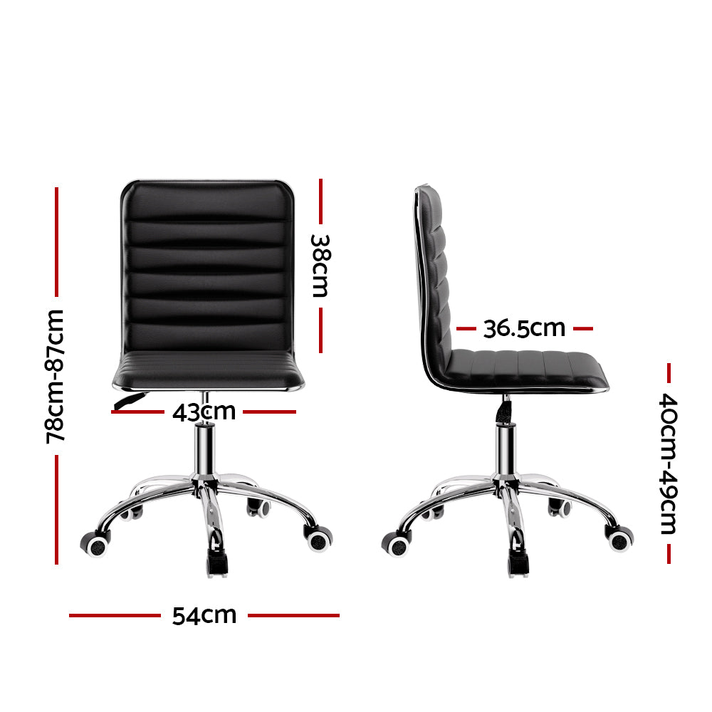 Marlook Office Chair Conference Chairs PU Leather Low Back Black