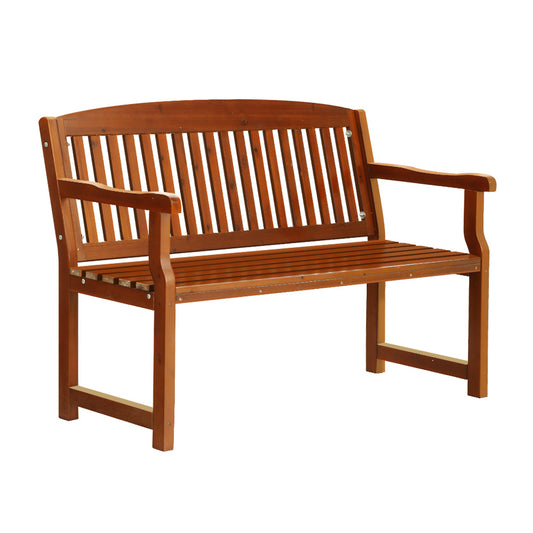Marlook Outdoor Garden Bench Wooden 2 Seater Lounge Chair Patio Furniture Brown
