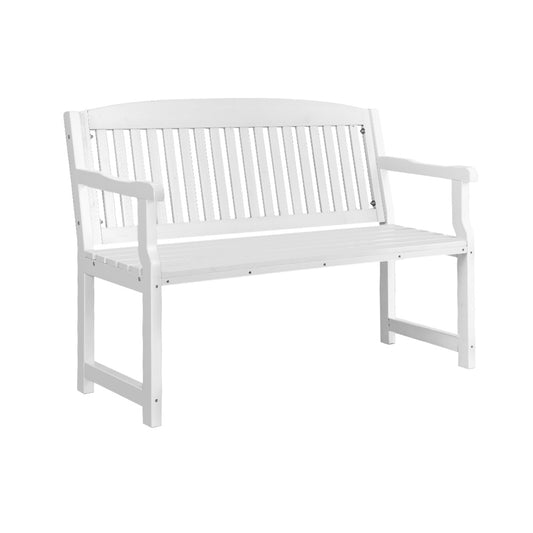 Marlook Outdoor Garden Bench Wooden 2 Seater Lounge Chair Patio Furniture White