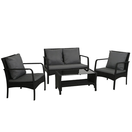 Marlook Outdoor Sofa Set Lounge Setting Wicker Table and Chairs Garden Patio Furniture
