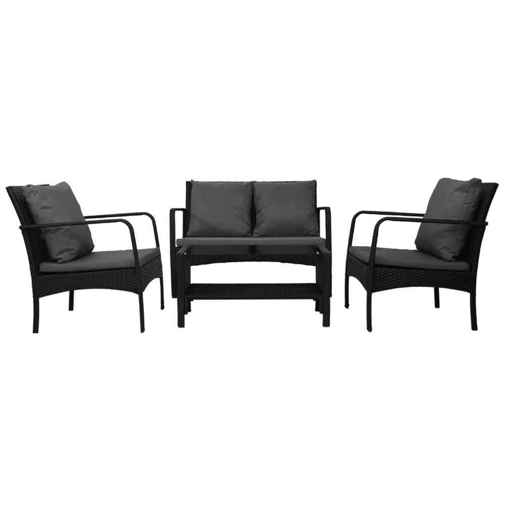 Marlook Outdoor Sofa Set Lounge Setting Wicker Table and Chairs Garden Patio Furniture