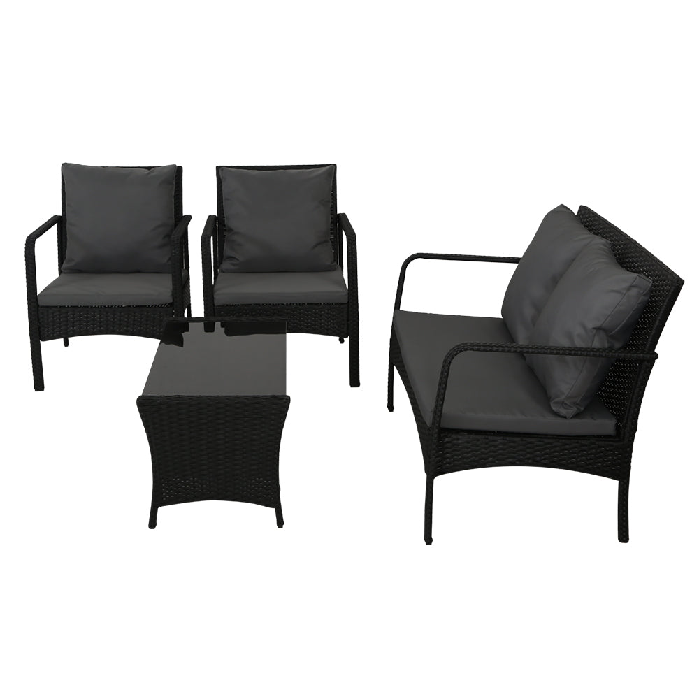 Marlook Outdoor Sofa Set Lounge Setting Wicker Table and Chairs Garden Patio Furniture