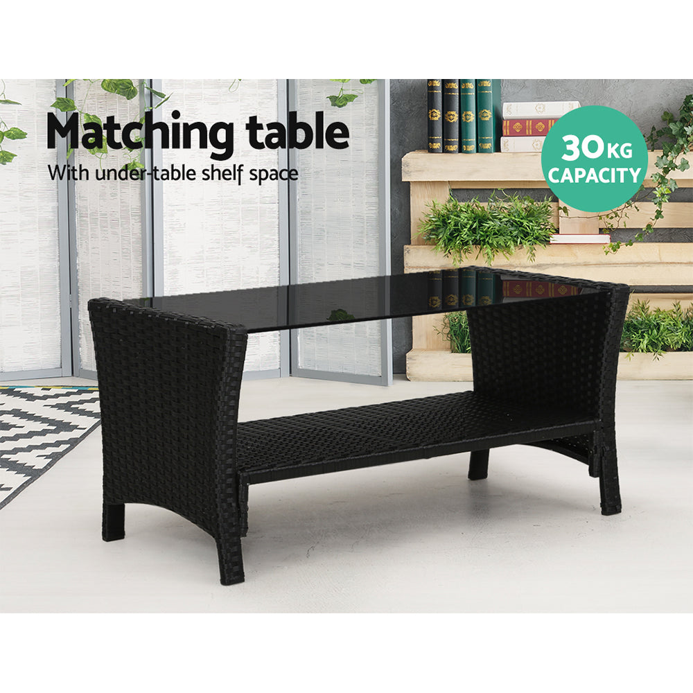 Marlook Outdoor Sofa Set Lounge Setting Wicker Table and Chairs Garden Patio Furniture