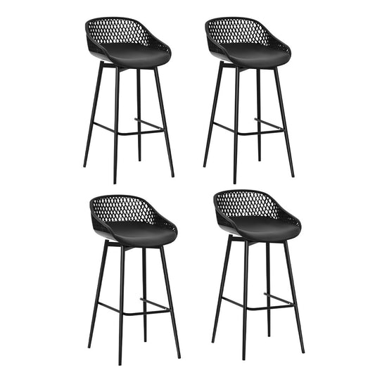 Marlook 4-Piece Outdoor Bar Stools Plastic Metal Dining Chair Balcony