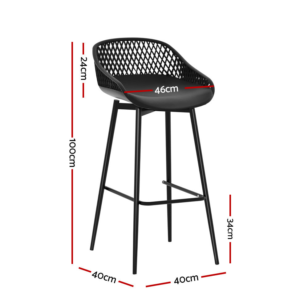 Marlook 4-Piece Outdoor Bar Stools Plastic Metal Dining Chair Balcony