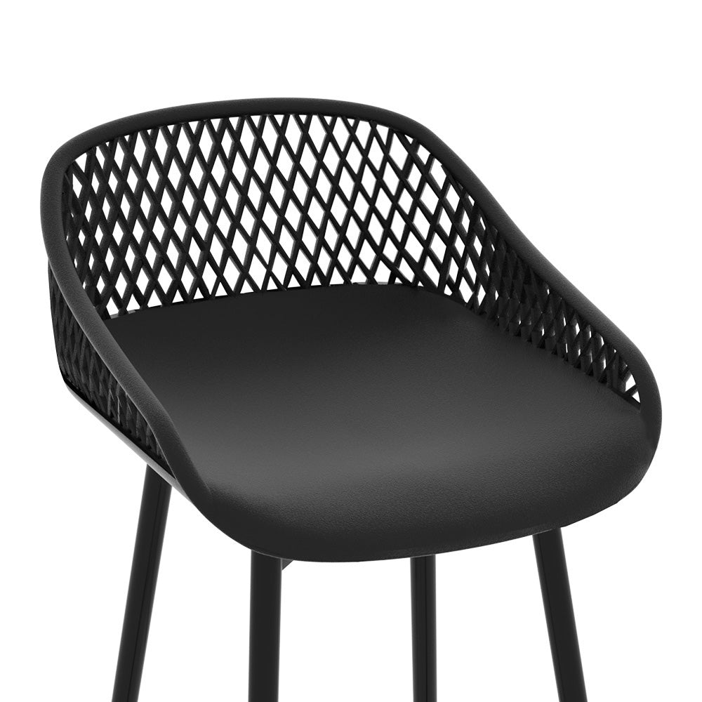 Marlook 4-Piece Outdoor Bar Stools Plastic Metal Dining Chair Balcony