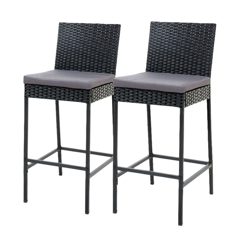 Marlook 2-Piece Outdoor Bar Stools Dining Chair Bar Stools Rattan Furniture