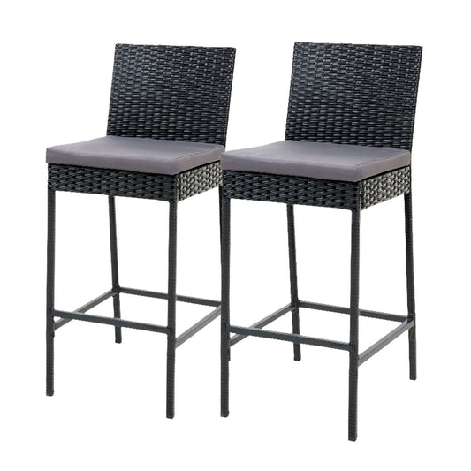 Marlook 2-Piece Outdoor Bar Stools Dining Chair Bar Stools Rattan Furniture