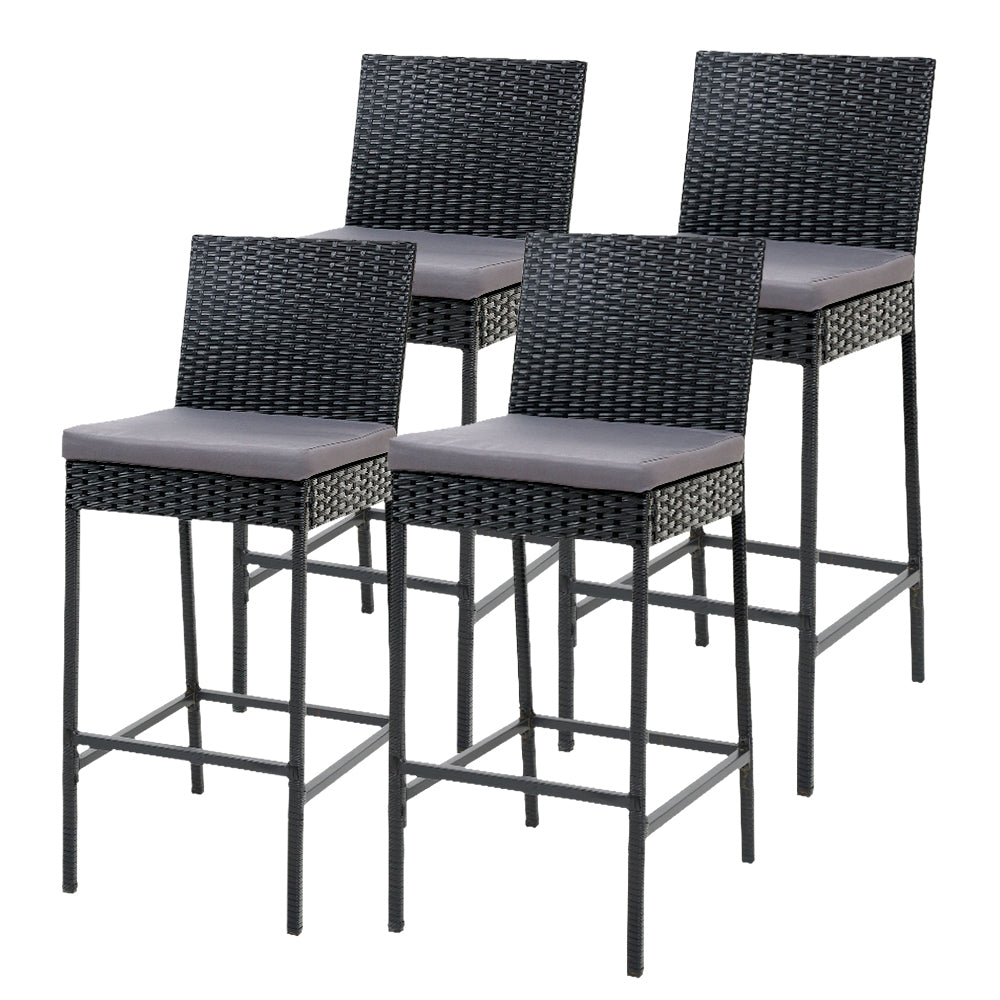 Marlook 4-Piece Outdoor Bar Stools Dining Chair Bar Stools Rattan Furniture