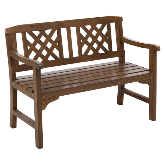 Marlook Outdoor Garden Bench Wooden Chair 2 Seat Patio Furniture Lounge Natural