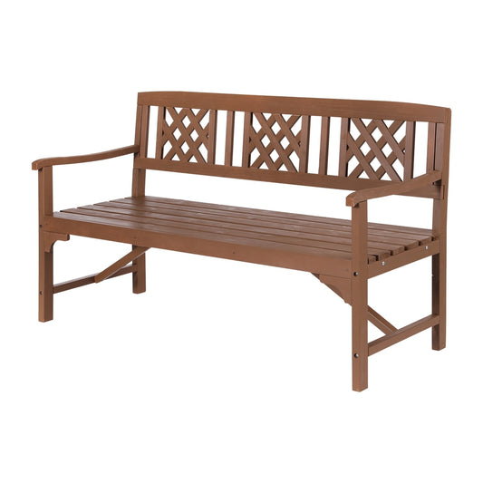 Marlook Outdoor Garden Bench Wooden Chair 3 Seat Patio Furniture Lounge Natural