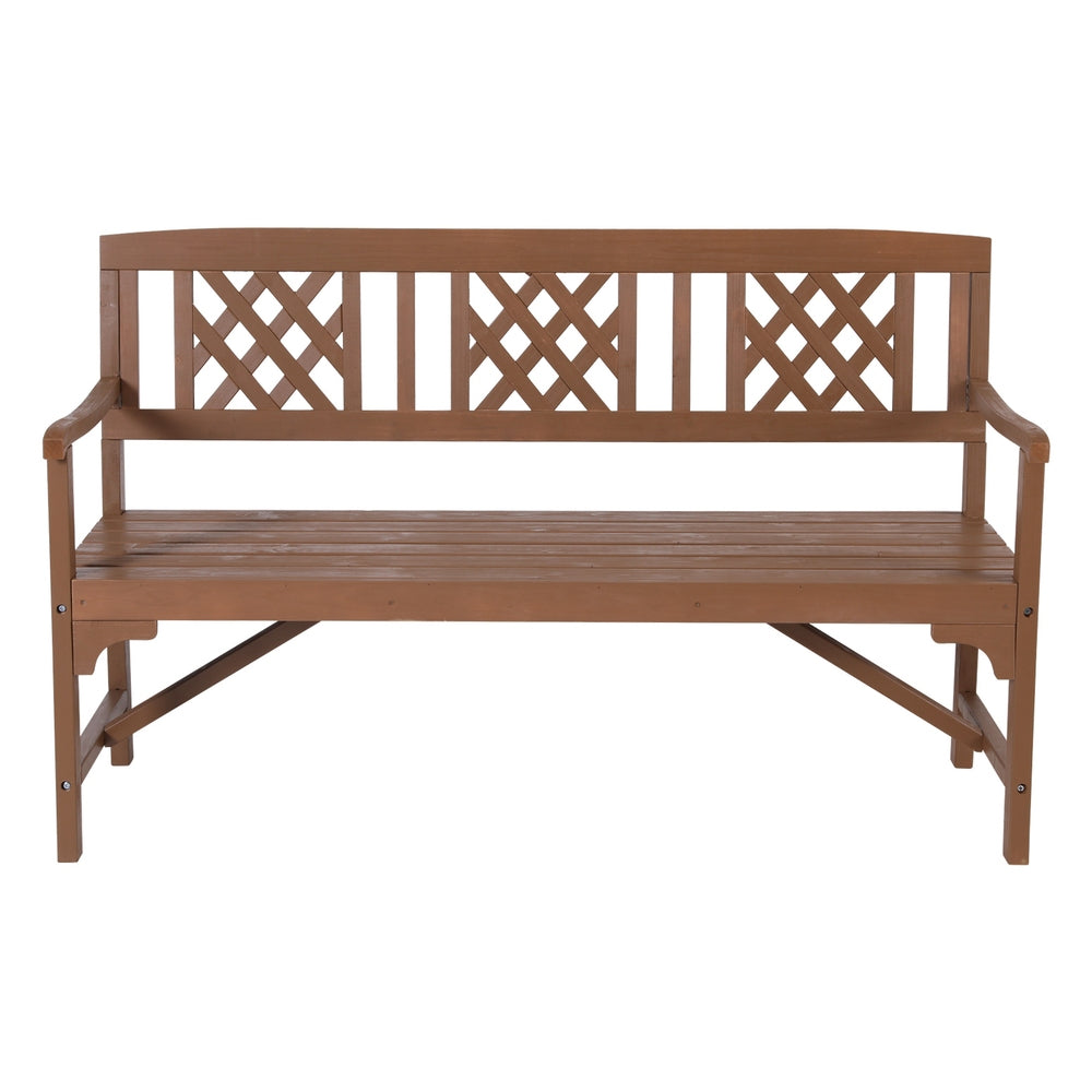 Marlook Outdoor Garden Bench Wooden Chair 3 Seat Patio Furniture Lounge Natural