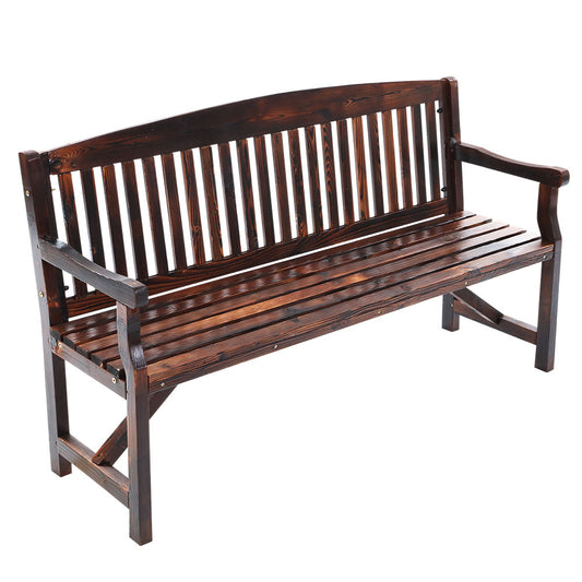 Marlook 5FT Outdoor Garden Bench Wooden 3 Seat Chair Patio Furniture Charcoal