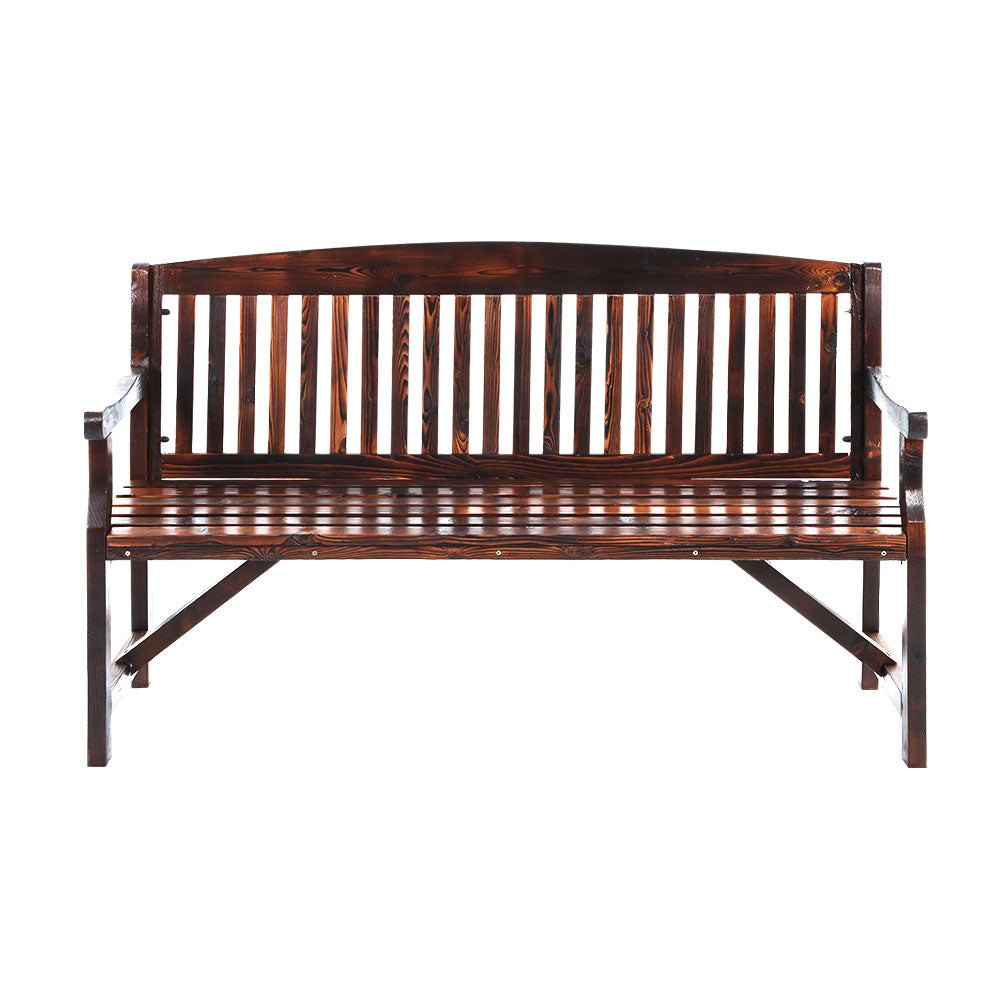 Marlook 5FT Outdoor Garden Bench Wooden 3 Seat Chair Patio Furniture Charcoal