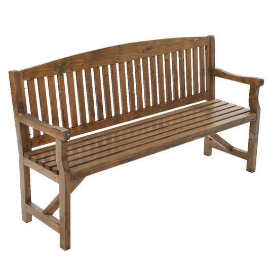 Marlook 5FT Outdoor Garden Bench Wooden 3 Seat Chair Patio Furniture Natural