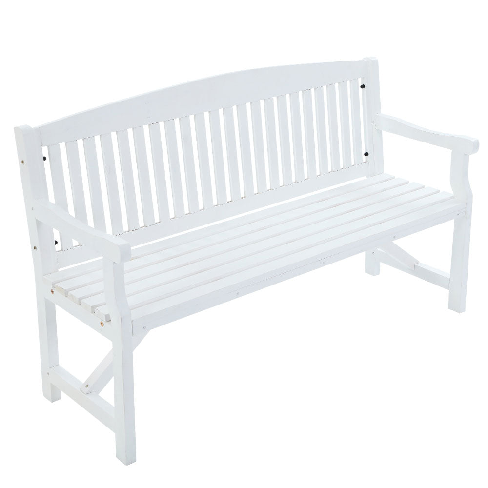 Marlook 5FT Outdoor Garden Bench Wooden 3 Seat Chair Patio Furniture White