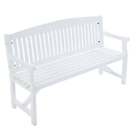 Marlook 5FT Outdoor Garden Bench Wooden 3 Seat Chair Patio Furniture White