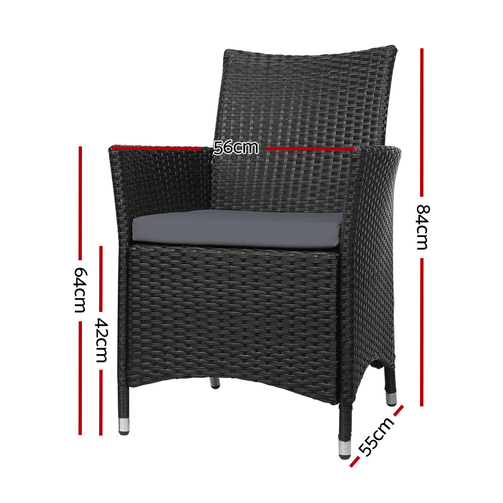 Marlook Outdoor Dining Chairs Patio Furniture Wicker Garden Cushion Idris 2PC