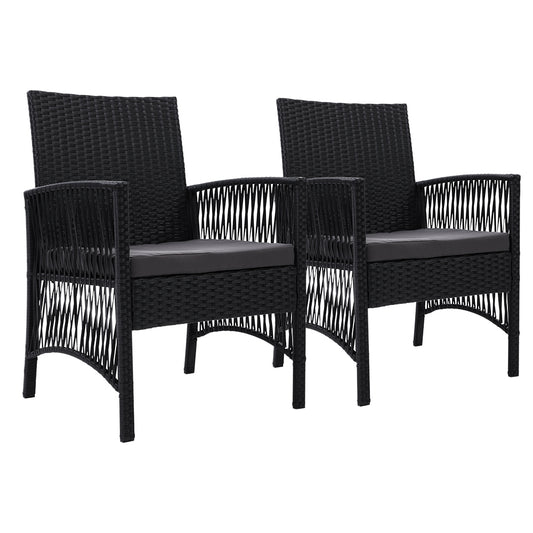 Marlook 2PC Outdoor Dining Chairs Patio Furniture Wicker Lounge Chair Garden