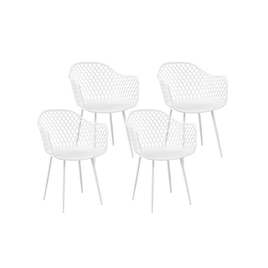 Marlook 4PC Outdoor Dining Chairs PP Lounge Chair Patio Furniture Garden White
