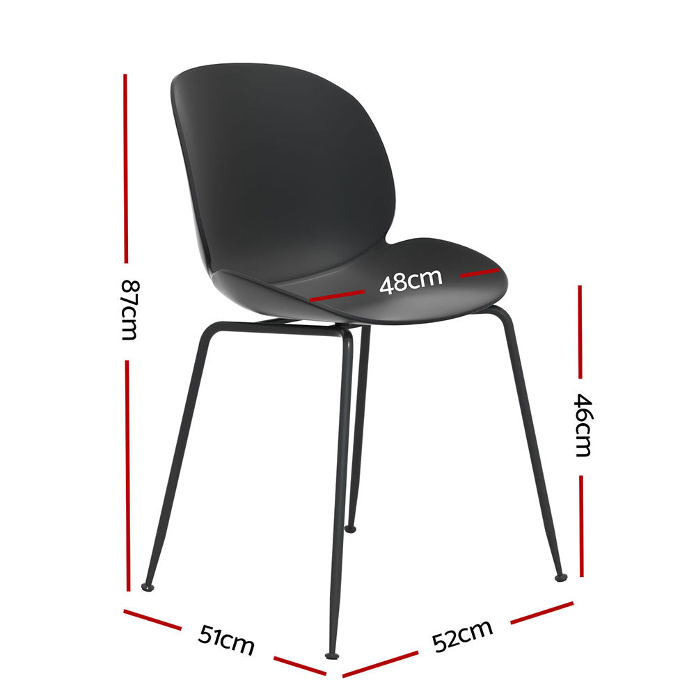 Marlook 4PC Outdoor Dining Chairs Lounge Chair Patio Garden Furniture Black
