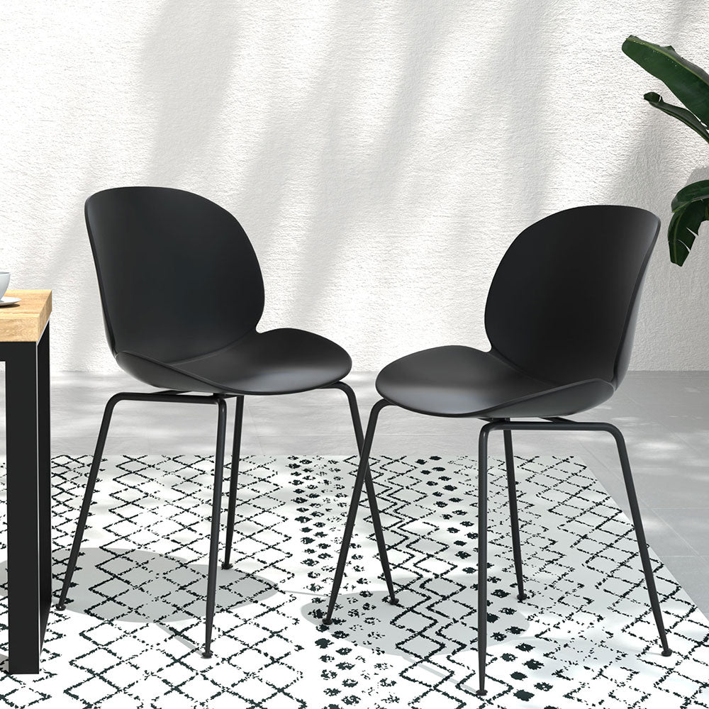 Marlook 4PC Outdoor Dining Chairs Lounge Chair Patio Garden Furniture Black