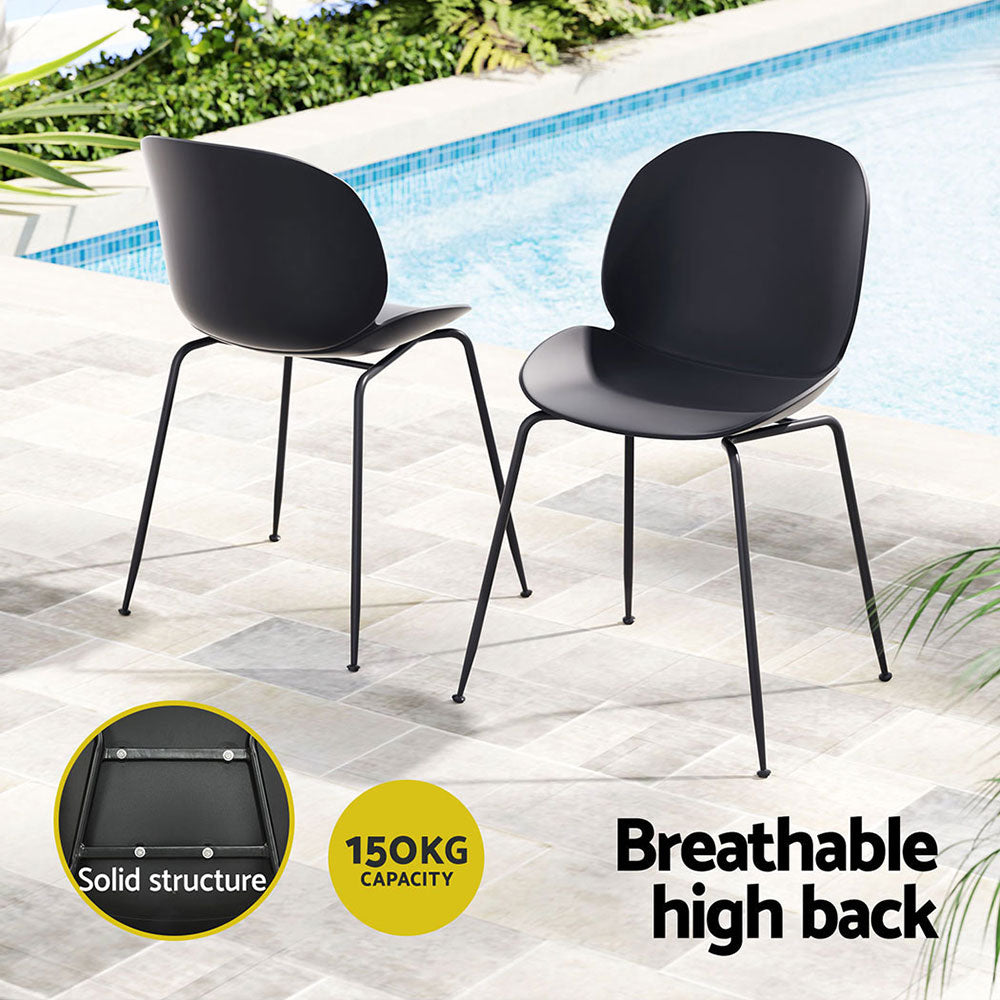 Marlook 4PC Outdoor Dining Chairs Lounge Chair Patio Garden Furniture Black