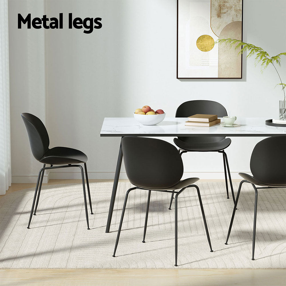 Marlook 4PC Outdoor Dining Chairs Lounge Chair Patio Garden Furniture Black